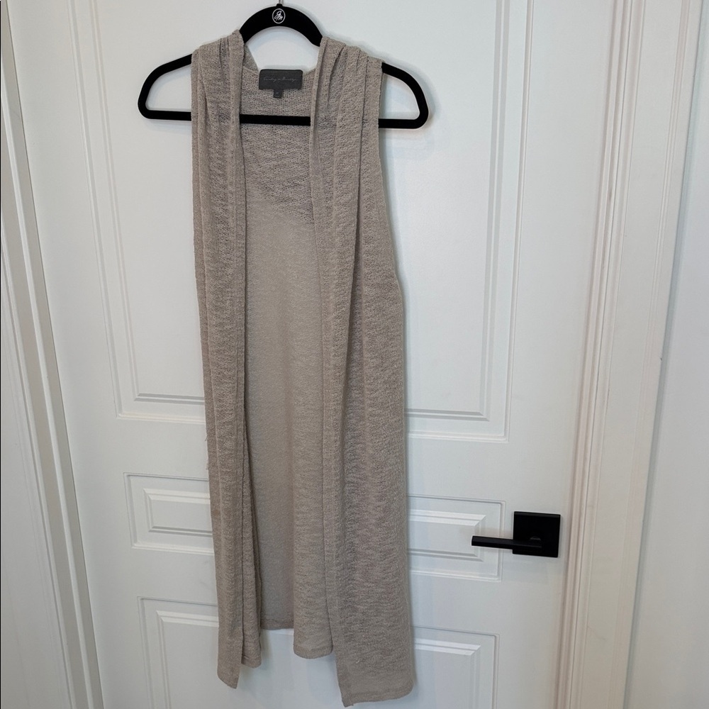 Sunday in Brooklyn Tan Sleeveless Cardigan